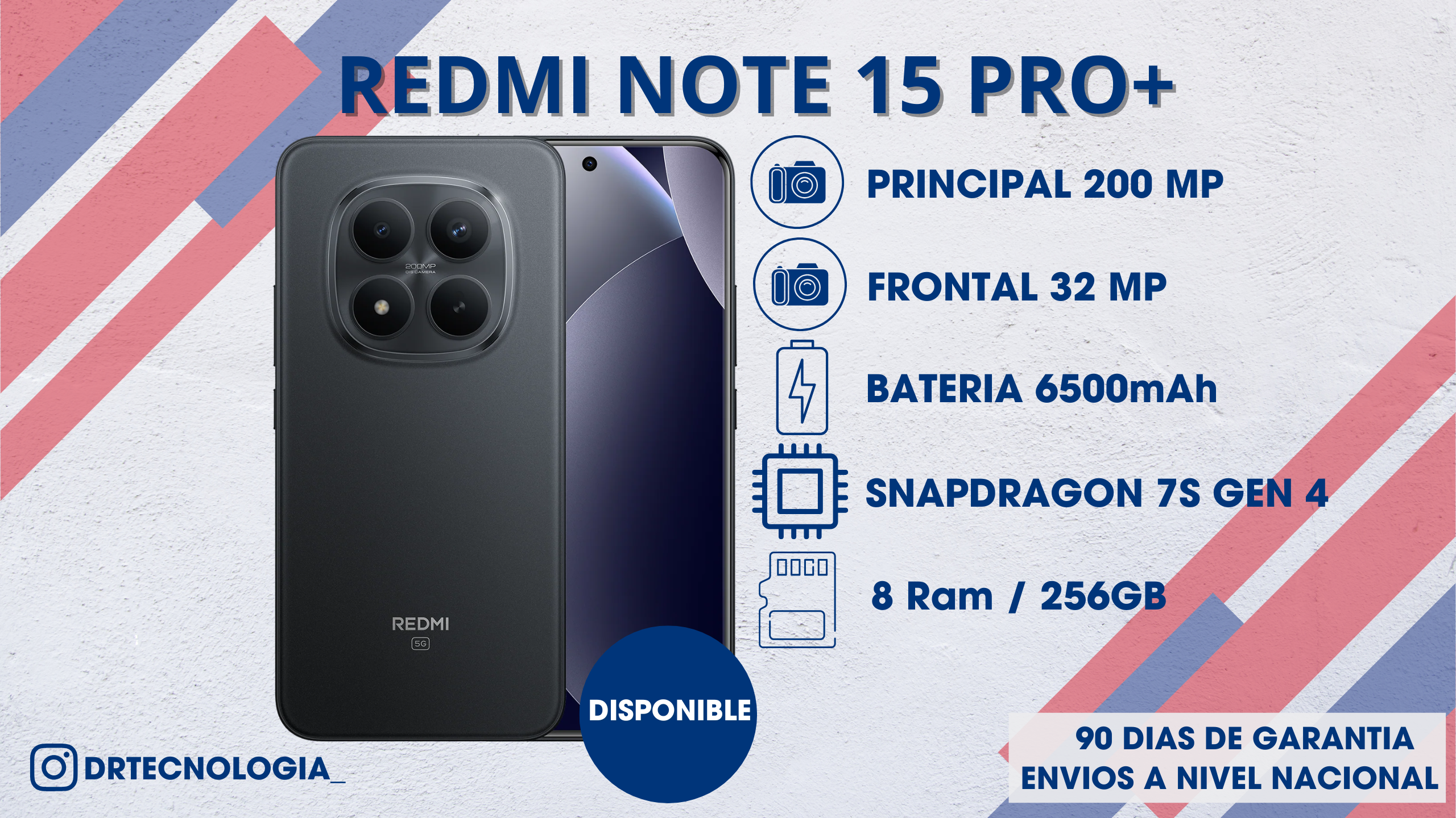 TELEFONO XIAOMI REDMI NOTE 15 PRO+ 8/256GB 